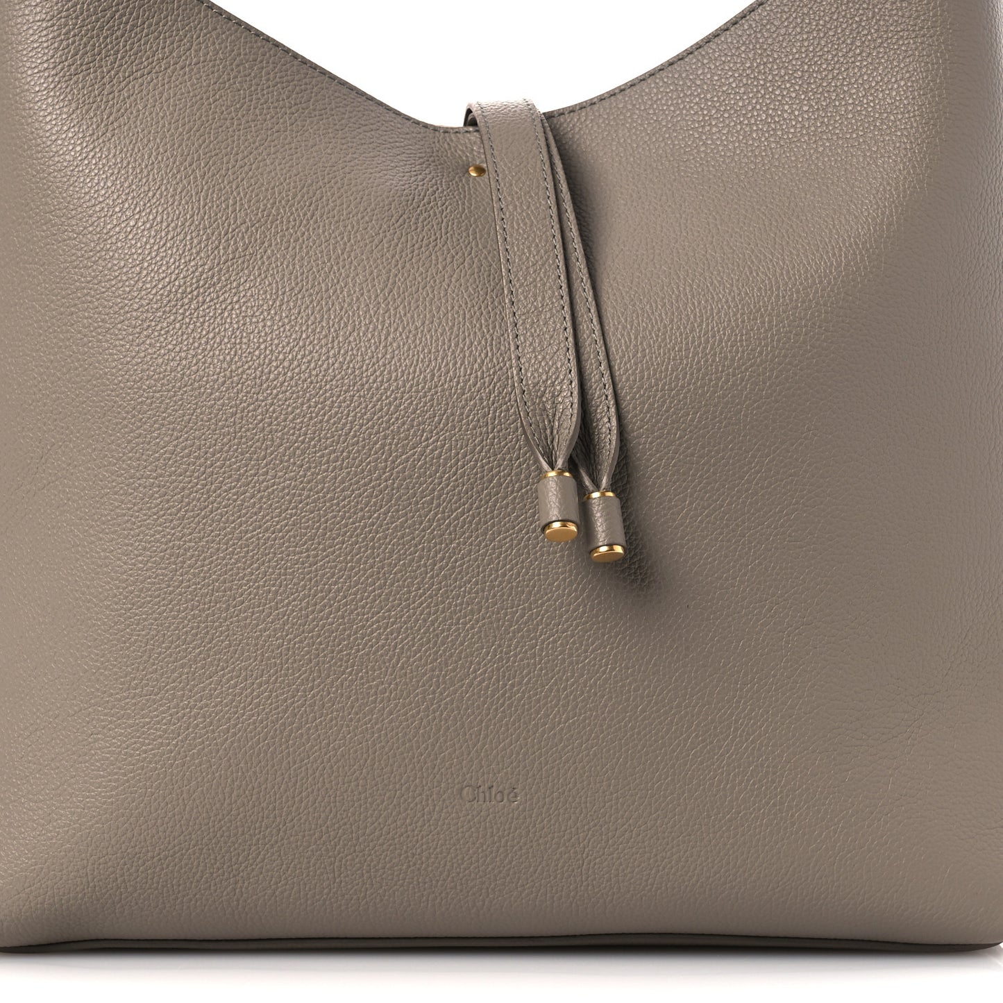 Grained Calfskin Marcie Hobo Bag Motty Grey