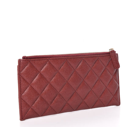 Chanel Caviar Quilted Classic Zip Boy Pouch Burgundy 3 of 12