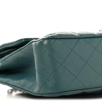 Chanel Caviar Quilted Medium Double Flap Green 9 of 10