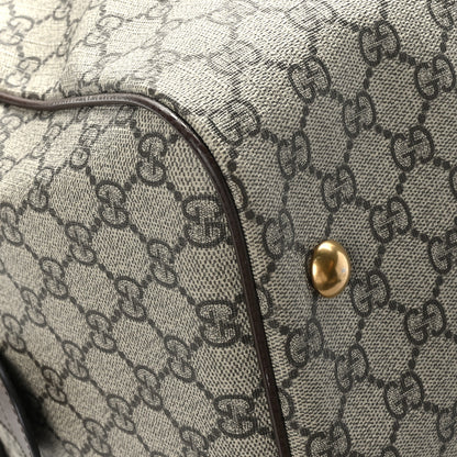 Gucci GG Supreme Monogram Textured Dollar Calfskin Web Medium Ophidia Carry-On Duffle Bag Beige Ebony New Acero 8 of 9
