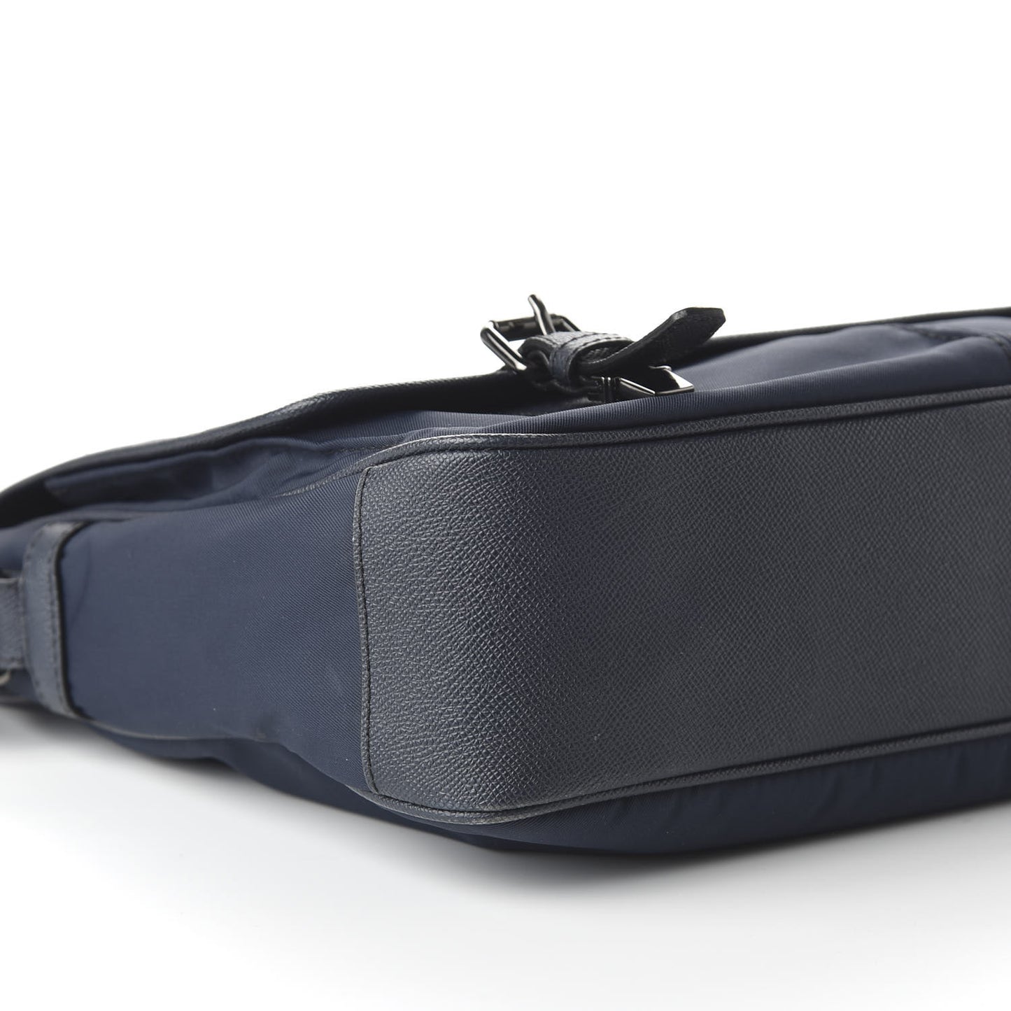 Calfskin Nylon Fairbank Messenger Bag Navy Black