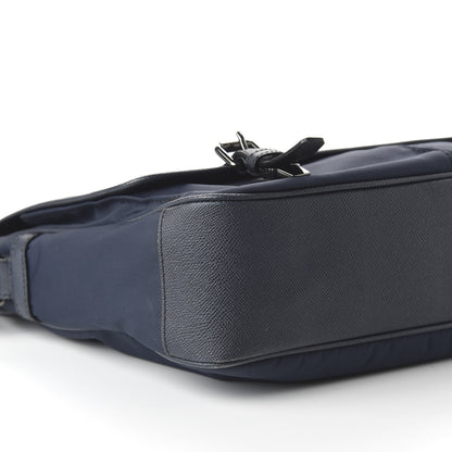 Burberry Calfskin Nylon Fairbank Messenger Bag Navy Black 6 of 9