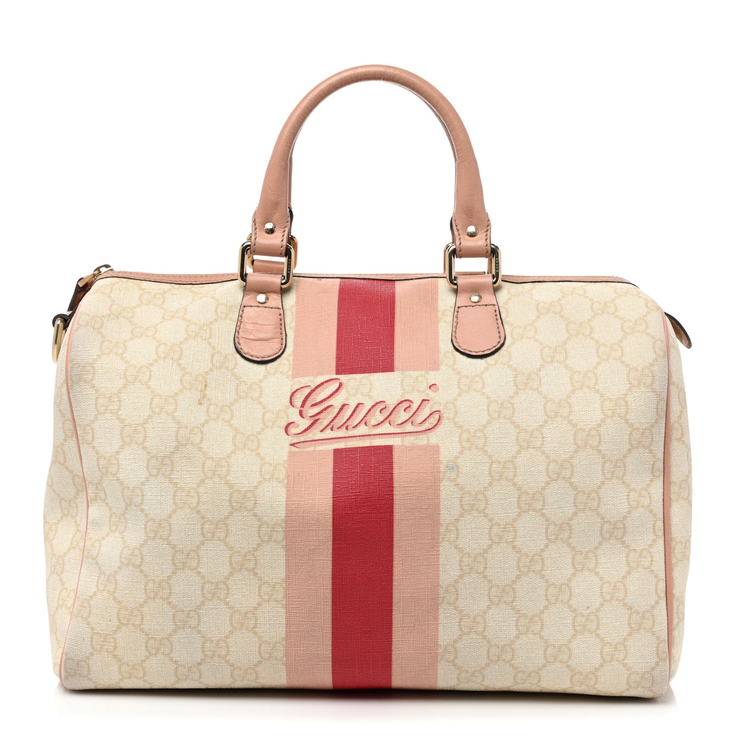 GG Plus Monogram Web Stripe Medium Joy Boston Pink