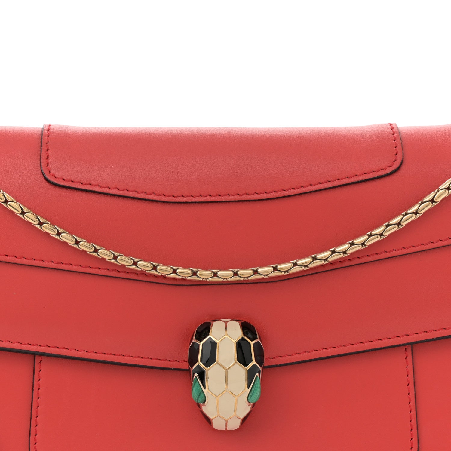 Bulgari Calfskin Serpenti Forever Shoulder Bag Red 9 of 15