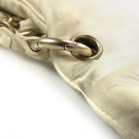 Lambskin Coco Ball Fold Over Bag Ivory