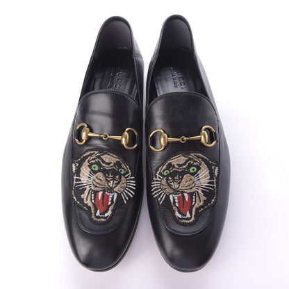 Gucci Goatskin Tiger Embroidered Mens Horsebit Loafers 11 Black 6 of 12