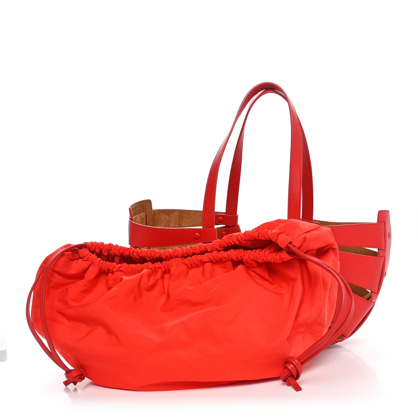French Calfskin Shell Bag Chili Tomato
