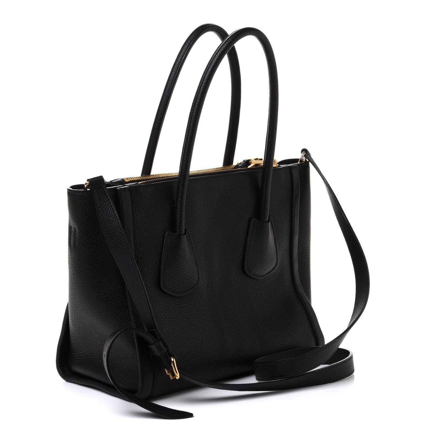 Prada Grained Calfskin Monochrome Top Handle Tote Black 3 of 10