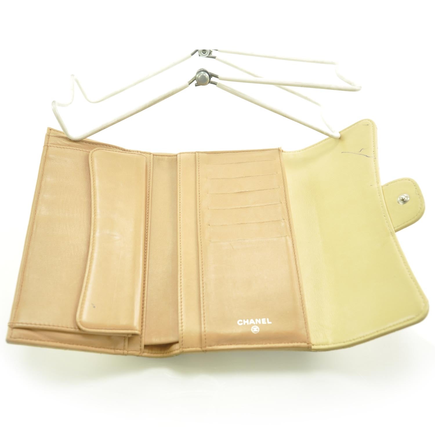 Chanel Lambskin Quilted Large Flap Wallet Beige 6 of 11