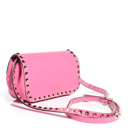 Valentino Garavani Vitello Mini Rockstud Flap Saddle Crossbody Bag Ninphea 3 of 8