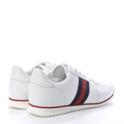 Gucci Guccissima Mens Web Sneakers 12 White 4 of 9