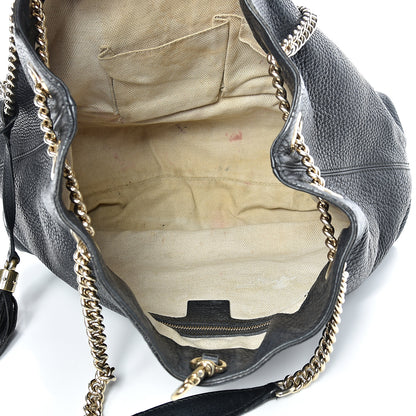 Gucci Pebbled Calfskin Medium Soho Chain Shoulder Bag Black 4 of 29