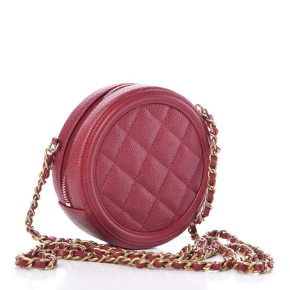 Chanel Caviar Quilted Round Filigree Crossbody Red 3 of 8