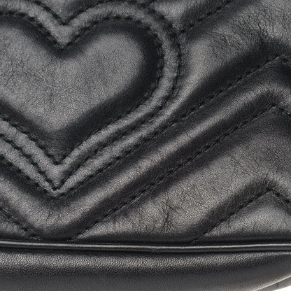 Gucci Calfskin Matelasse Super Mini GG Marmont Shoulder Bag Black 12 of 13