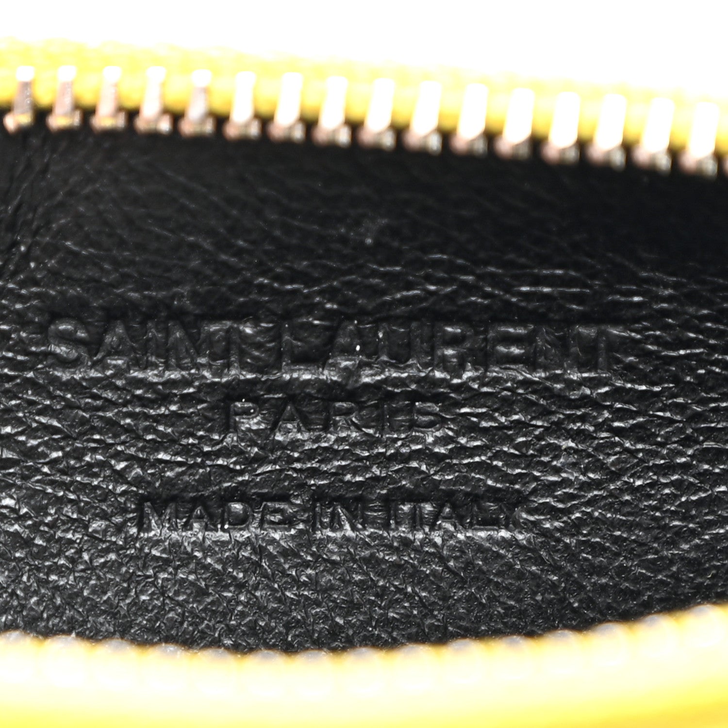 Saint Laurent Grained Calfskin 5 Fragments Zip Pouch Card Holder Sunflower 6 of 7