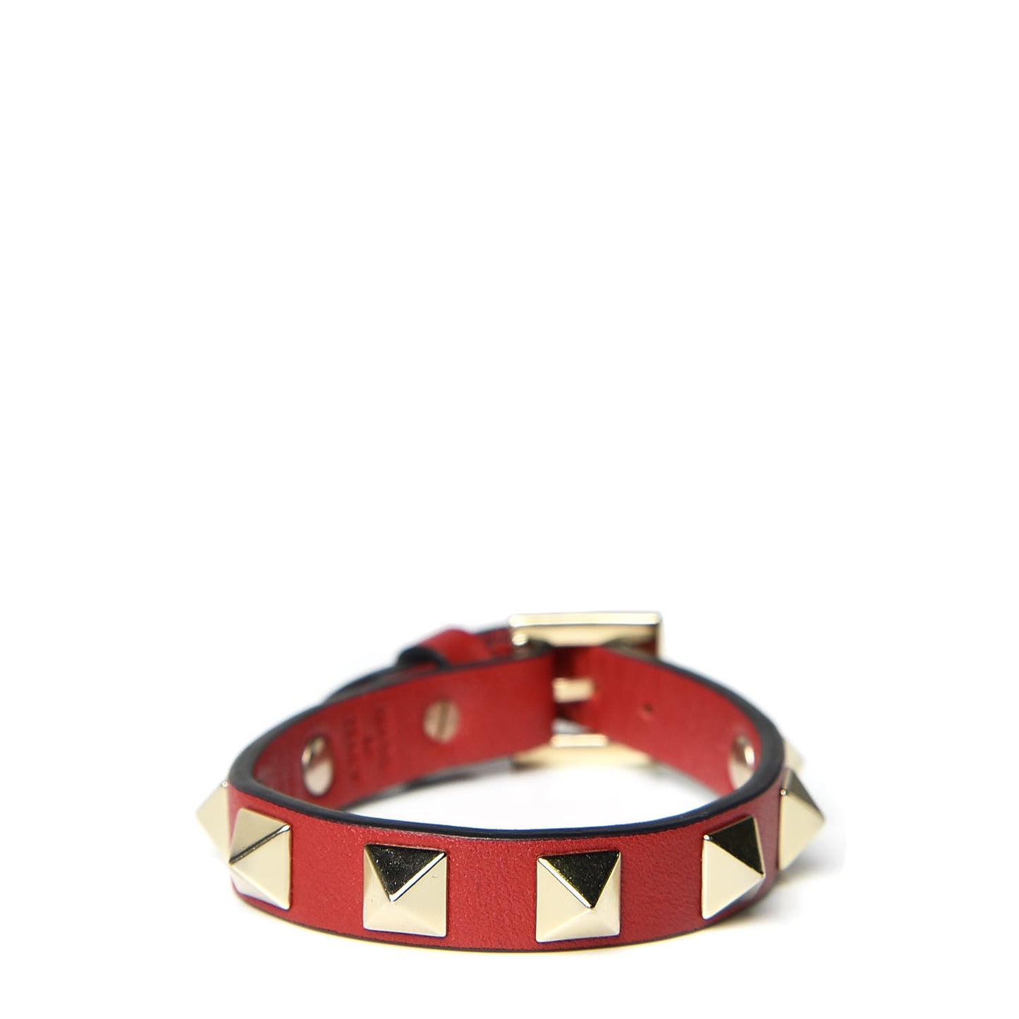 Vitello Rockstud Bracelet Red