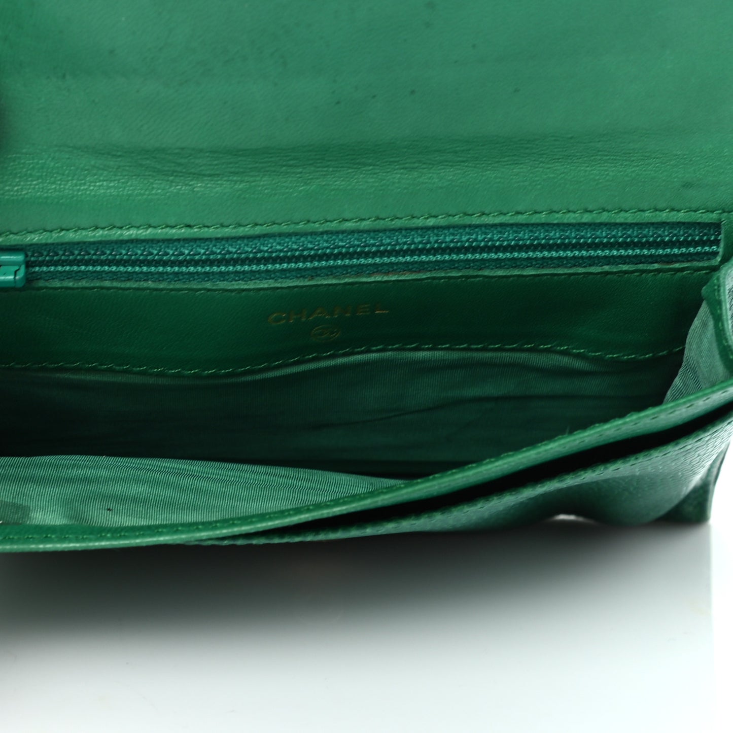 Caviar Timeless CC Card Holder Flap Wallet Green