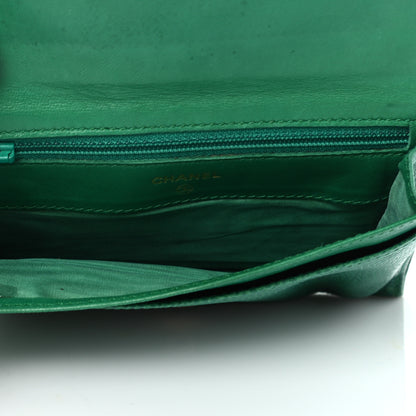Chanel Caviar Timeless CC Card Holder Flap Wallet Green 5 of 12