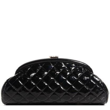 Chanel Distressed Patent Quilted Timeless Clutch Black 1 of 8