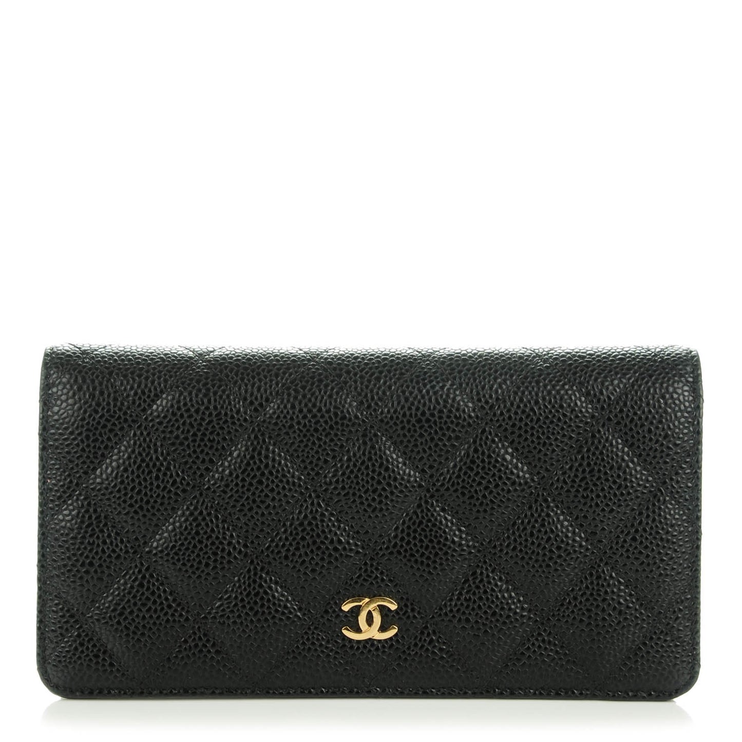 Caviar Quilted Yen Wallet Black