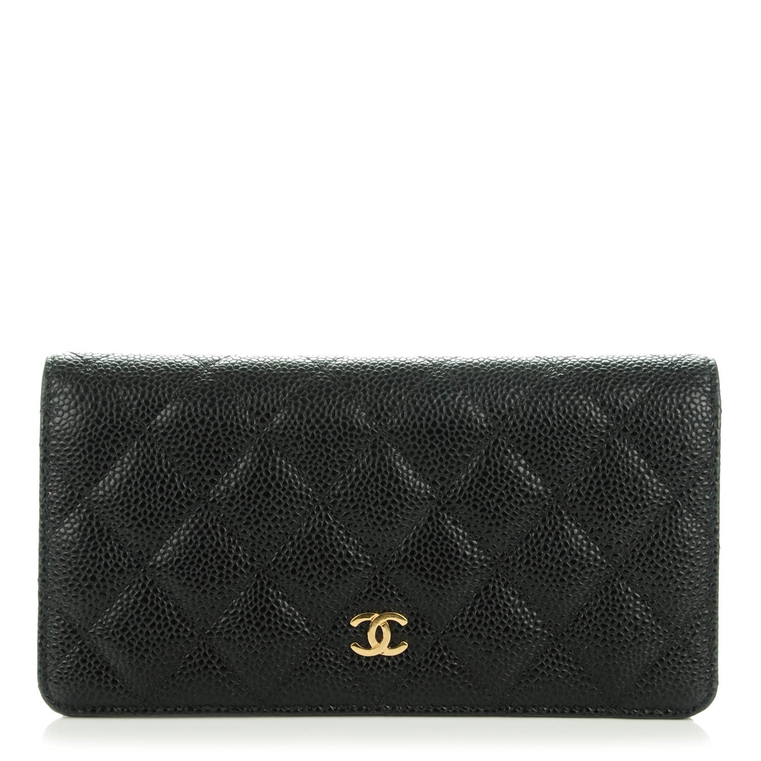 Chanel Caviar Quilted Yen Wallet Black 1 of 8