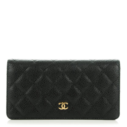 Chanel Caviar Quilted Yen Wallet Black 1 of 8