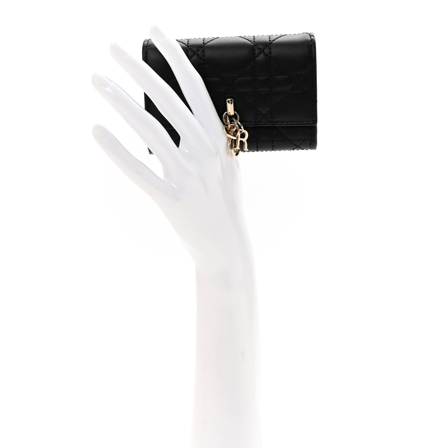 Christian Dior Lambskin Cannage My Dior Glycine Wallet Black 2 of 8