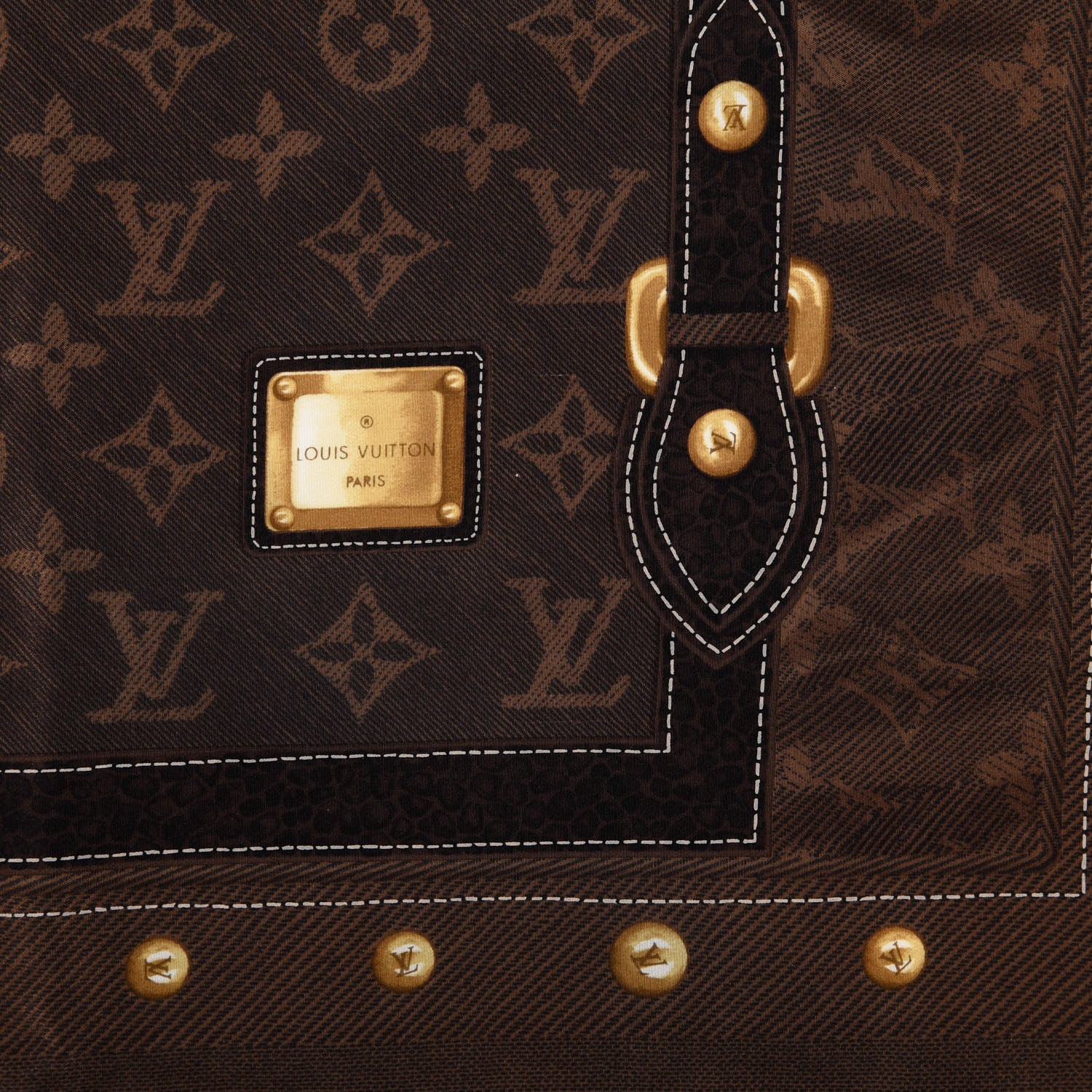 Louis Vuitton Silk Monogram New Denim Bandana Scarf Ebene 4 of 4