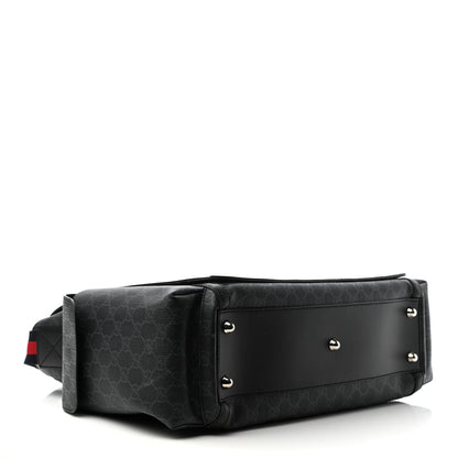 Gucci GG Supreme Monogram Web Messenger Diaper Bag Black Grey 3 of 8