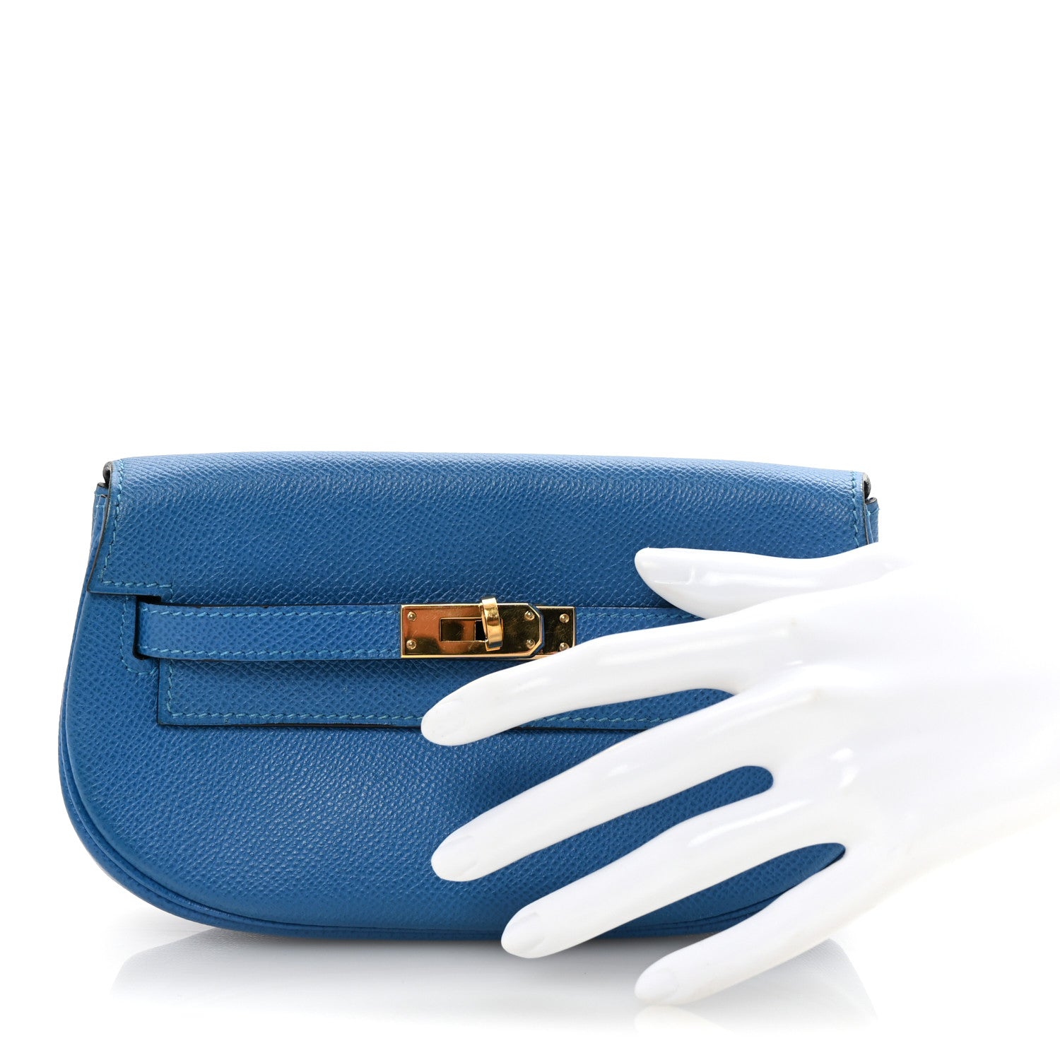 Hermes Courchevel Kelly Banana Belt Bag Bleu France 2 of 6