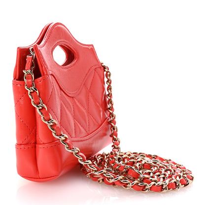 Chanel Shiny Lambskin Quilted Micro 31 Clutch With Chain Red 2 of 10