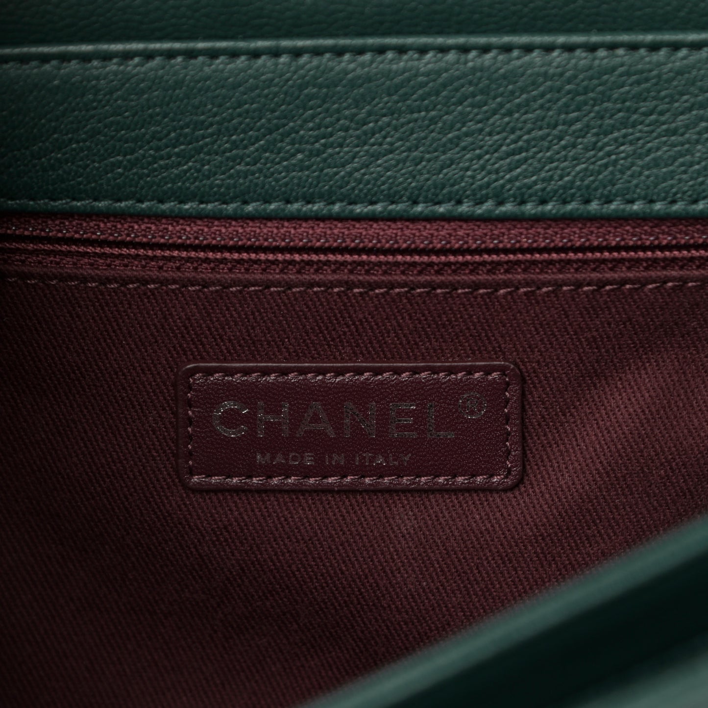 Goatskin Quilted Medium Perfect Edge Flap Green