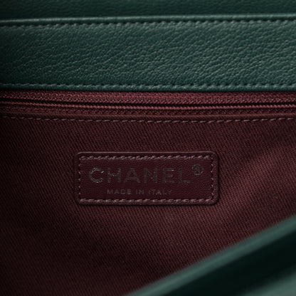 Chanel Goatskin Quilted Medium Perfect Edge Flap Green 5 of 10