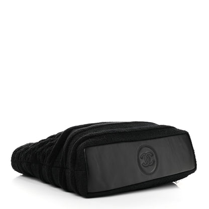 Chanel Terry Cotton Flag CC Beach Tote Towel Set Black 5 of 12