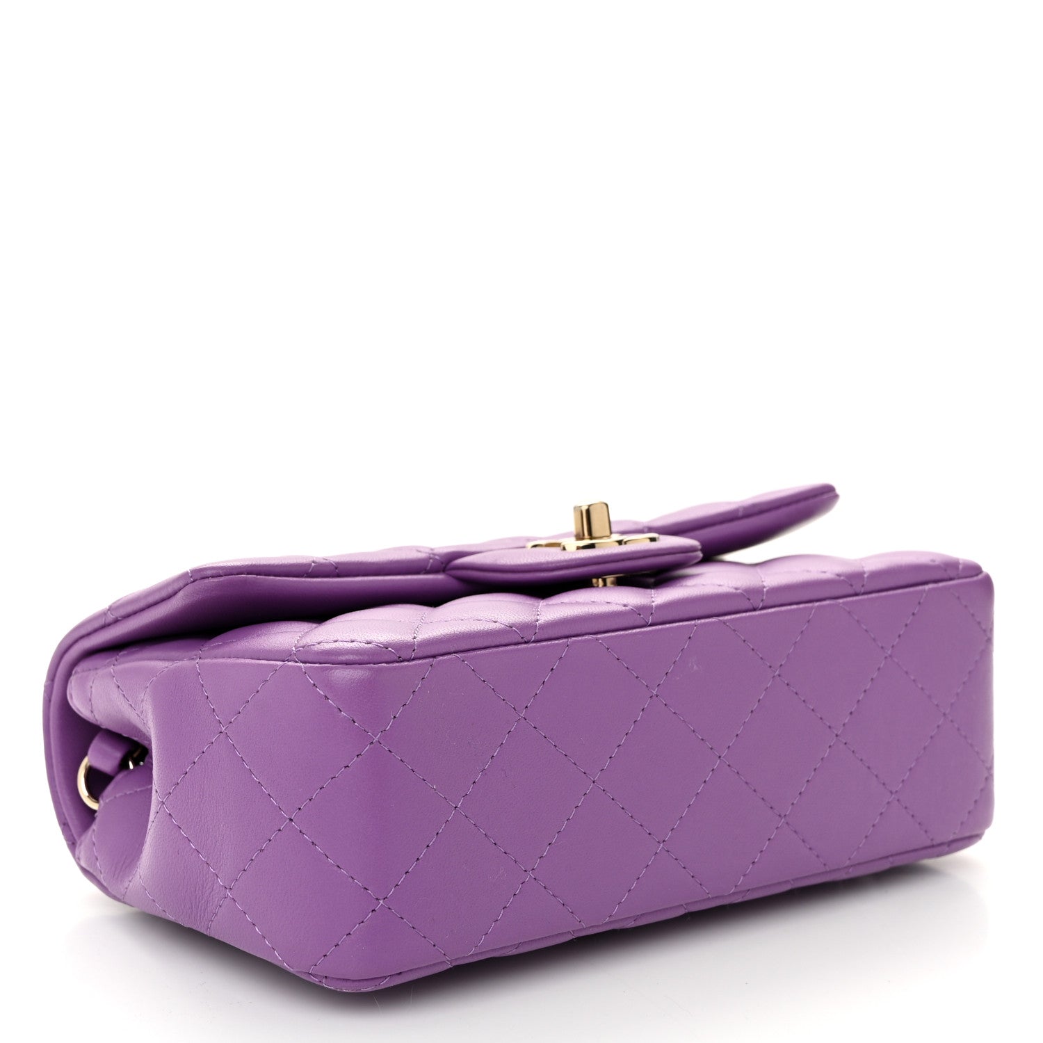 Chanel Lambskin Quilted Mini Rectangular Flap Purple 4 of 10
