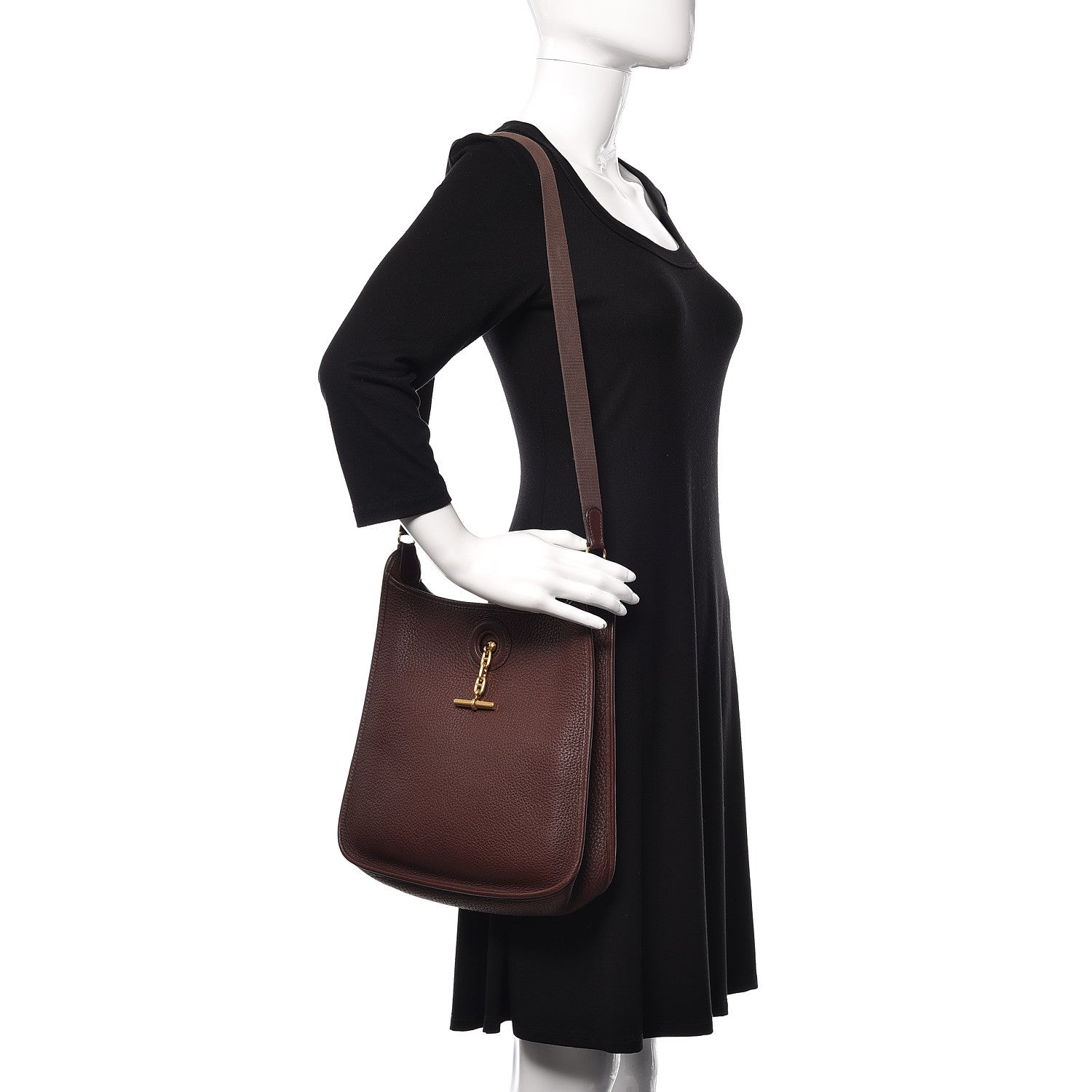 Hermes Taurillon Clemence Vespa PM Havane 2 of 13
