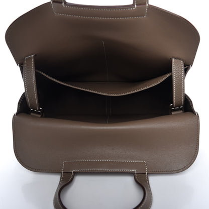 Hermes Taurillon Clemence Halzan 31 GM Etoupe 5 of 8