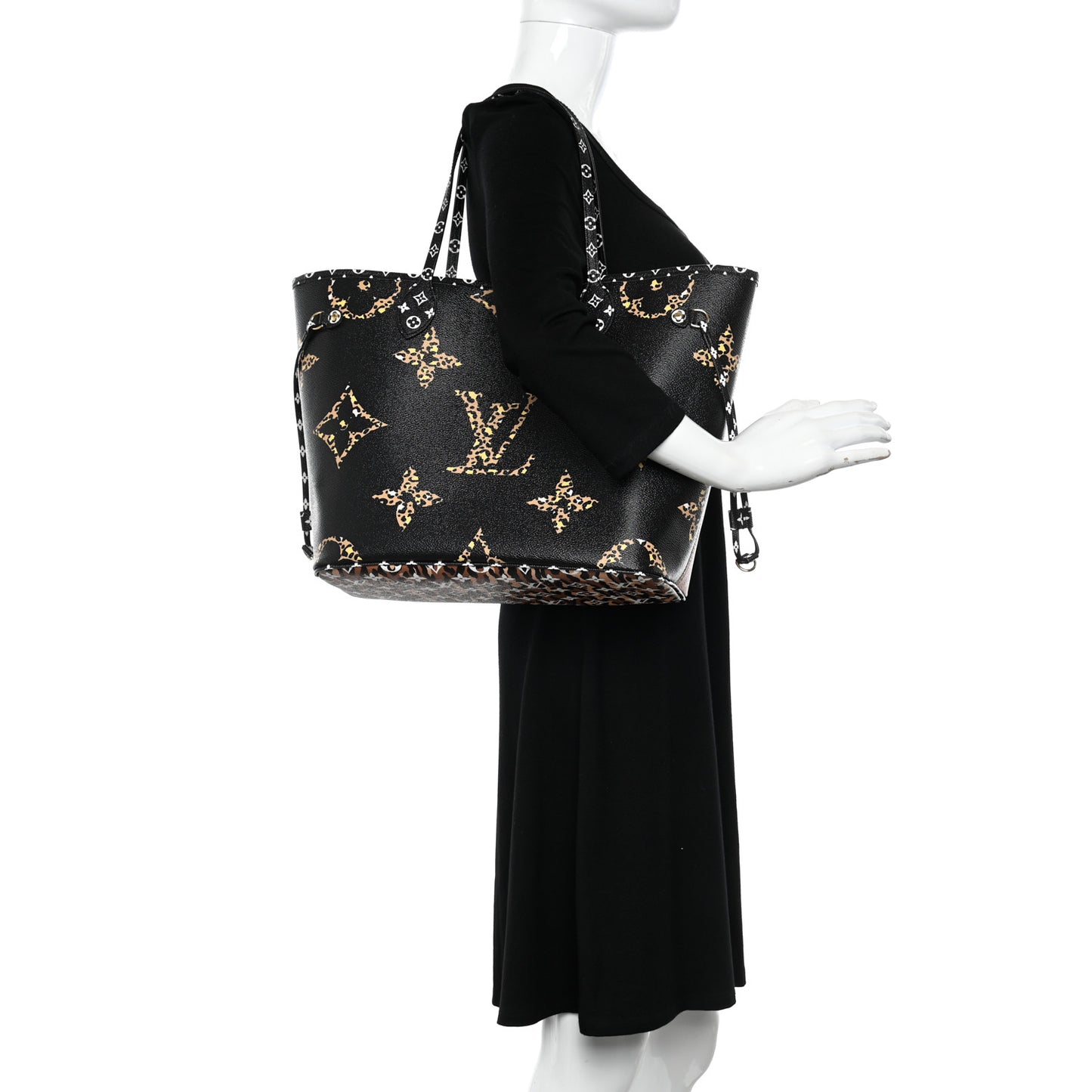 Monogram Giant Jungle Neverfull MM Black