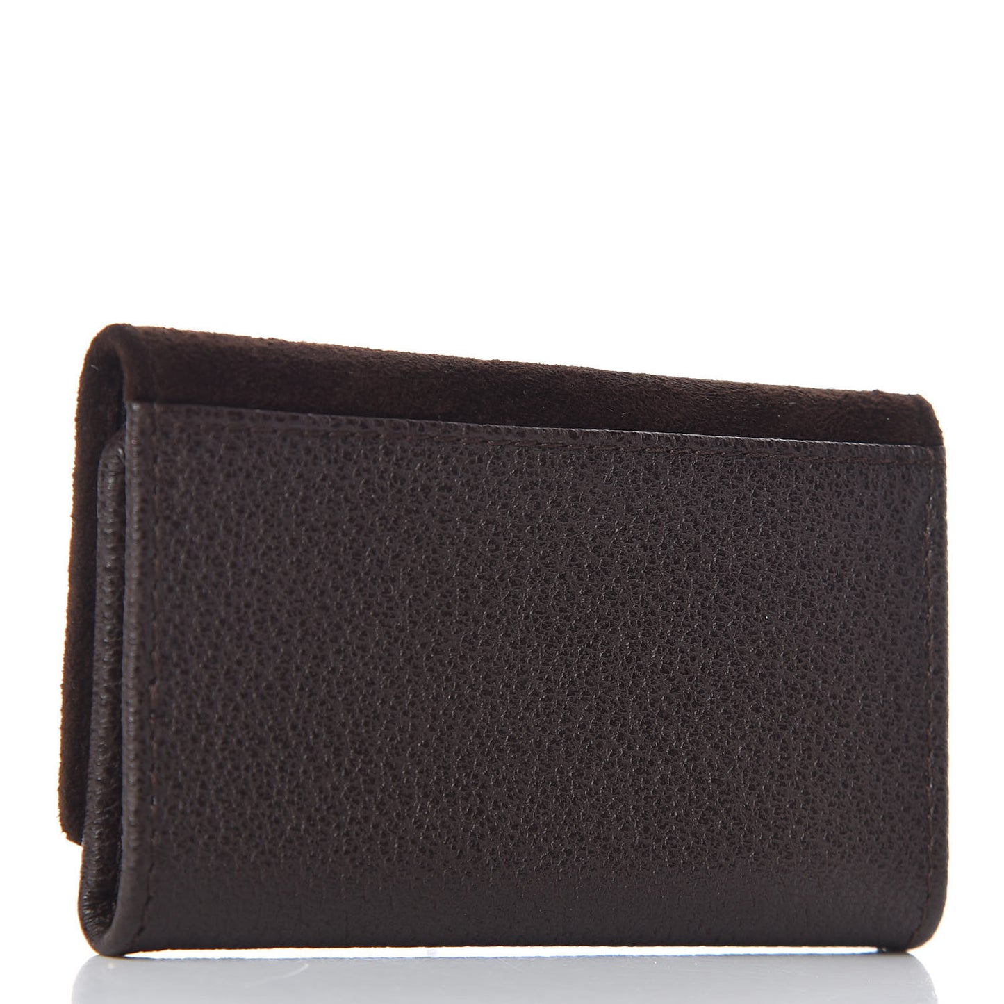 Suede Bamboo 6 Key Holder Case Dark Brown