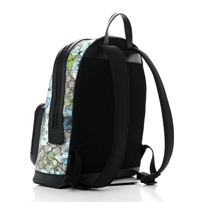 Gucci GG Supreme Monogram Blooms Medium Day Backpack Beige Blue Navy 3 of 12