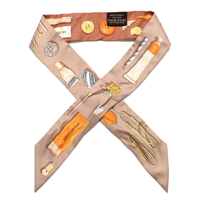 Hermes Silk In The Pocket Twilly Beige Orange Sable 1 of 4