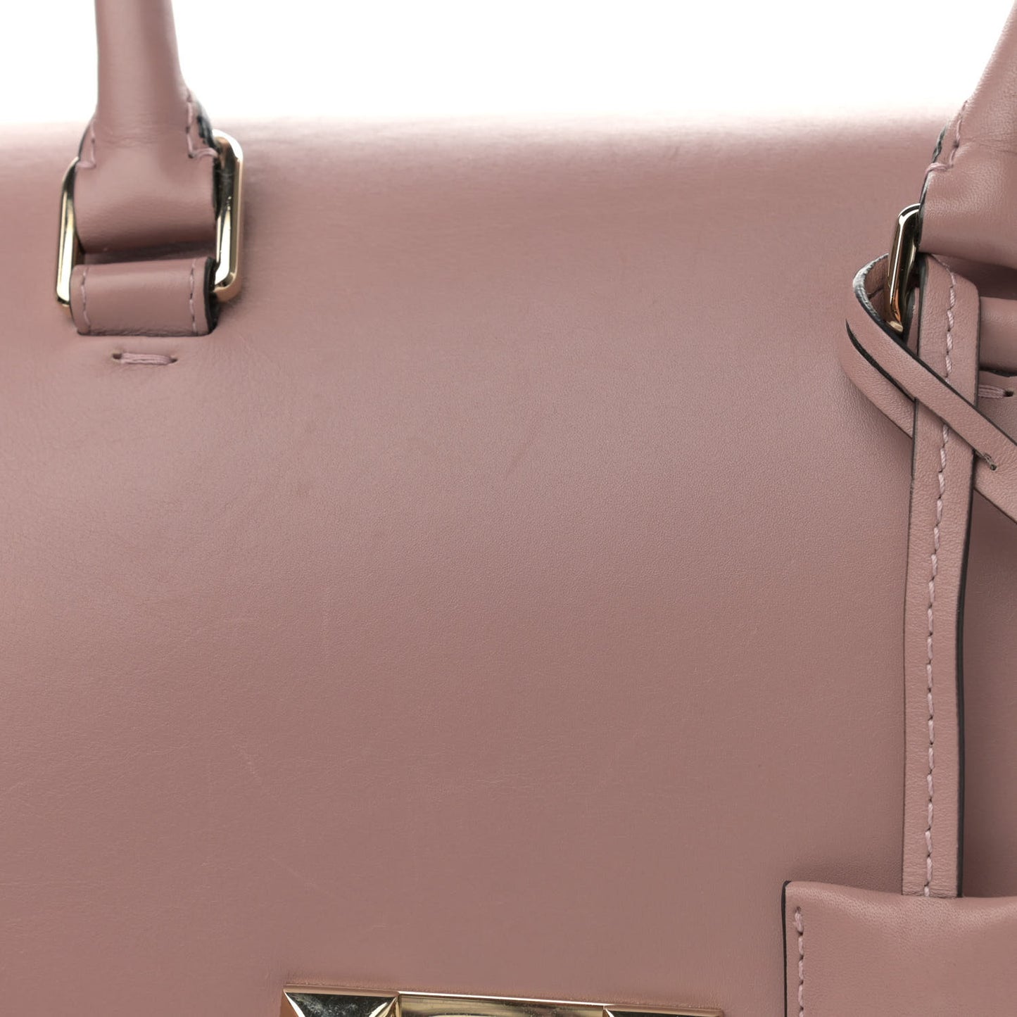 Calfskin Groumette Small Demilune Double Handle Satchel Lipstick