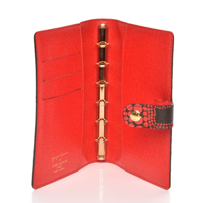 Louis Vuitton Monogram Kusama Town Small Ring Agenda Cover Red 5 of 7