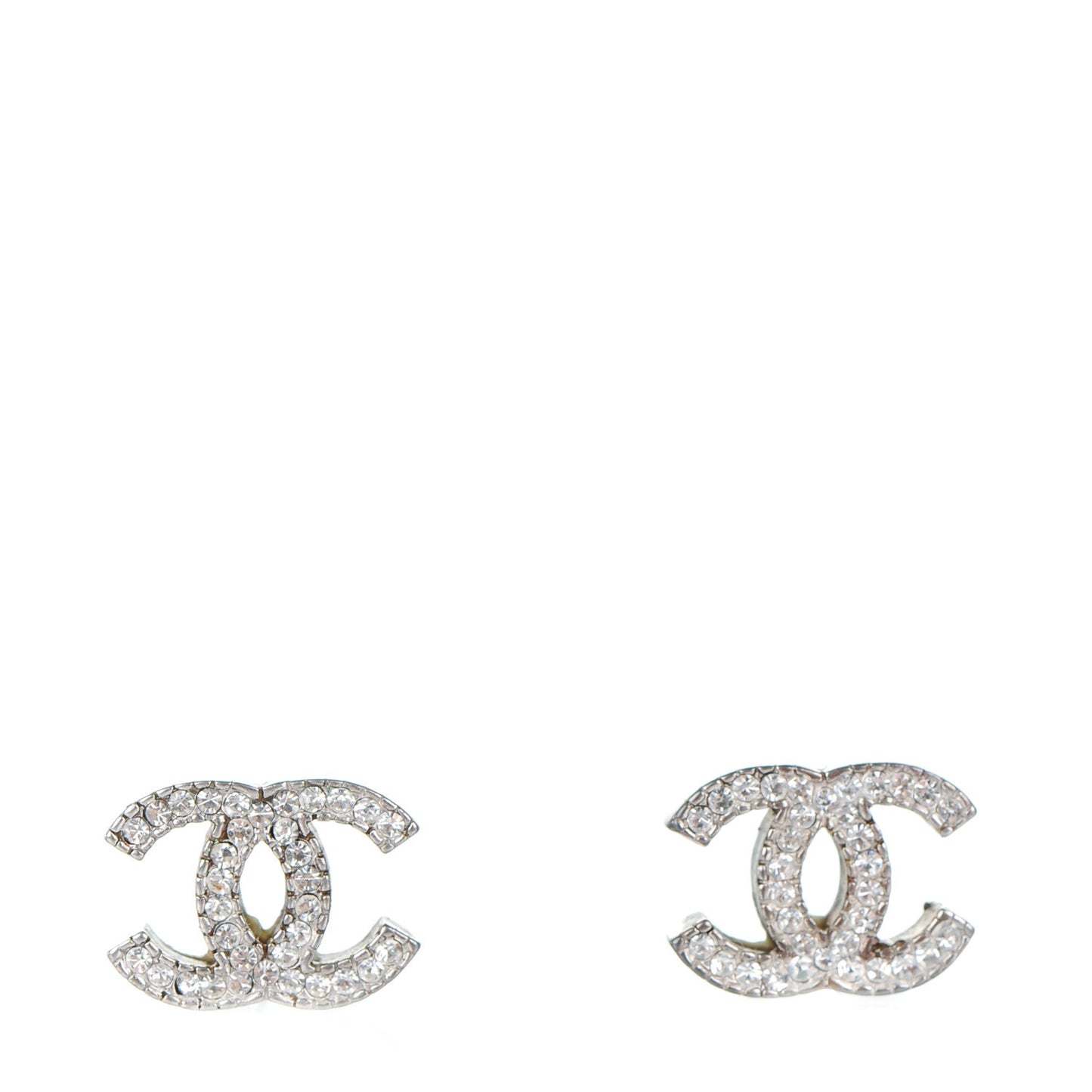 Crystal CC Earrings Silver