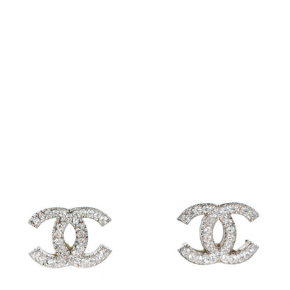 Chanel Crystal CC Earrings Silver 1 of 6