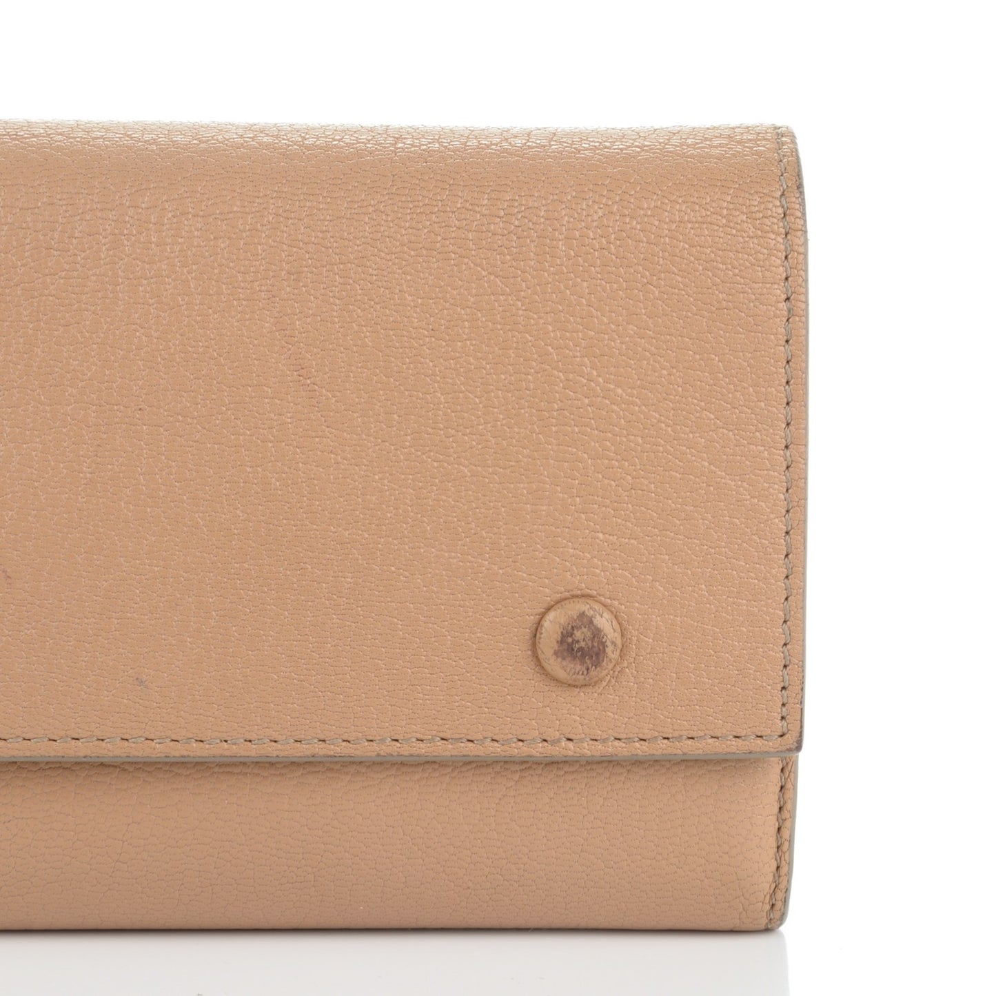 Goatskin Large Multifunction Flap Wallet Praline