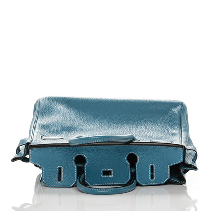 Hermes Taurillon Clemence Birkin 30 Blue Jean 28 of 28