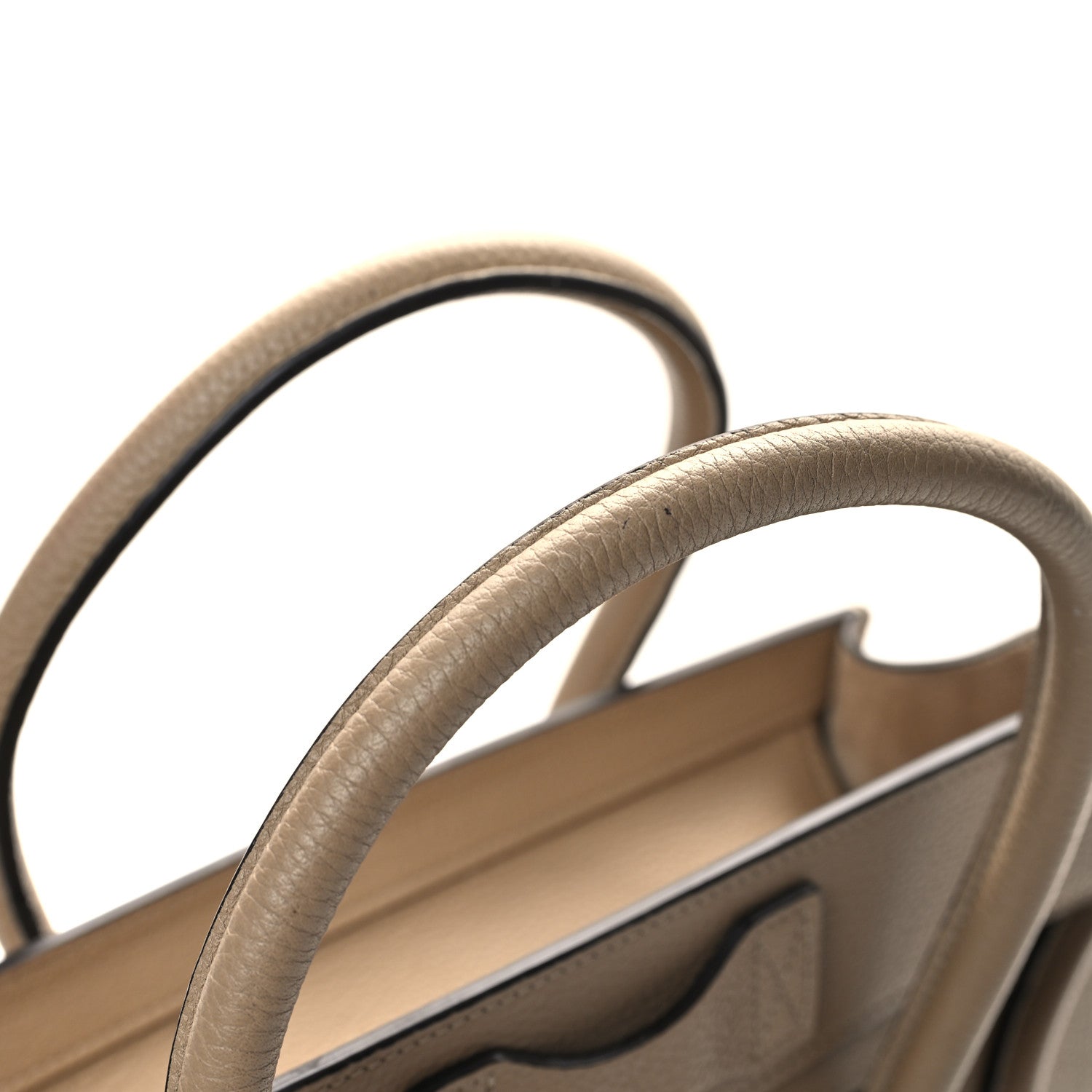 Celine Drummed Calfskin Micro Luggage Dune 10 of 10