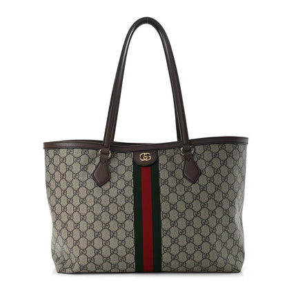 Gucci GG Supreme Monogram Medium Ophidia Shopping Tote Brown 1 of 9