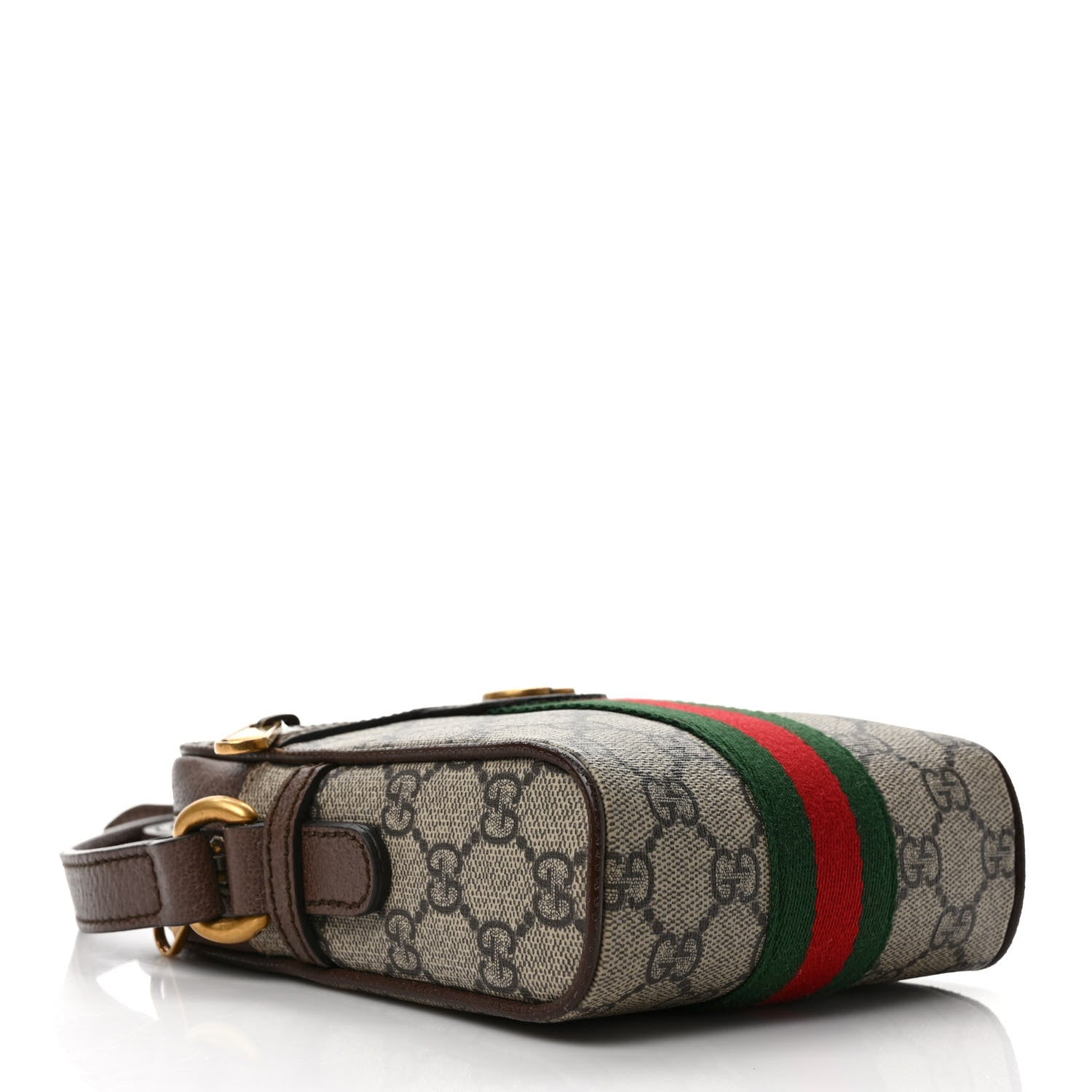 Gucci GG Supreme Monogram Web Mini Ophidia Messenger Brown 4 of 11